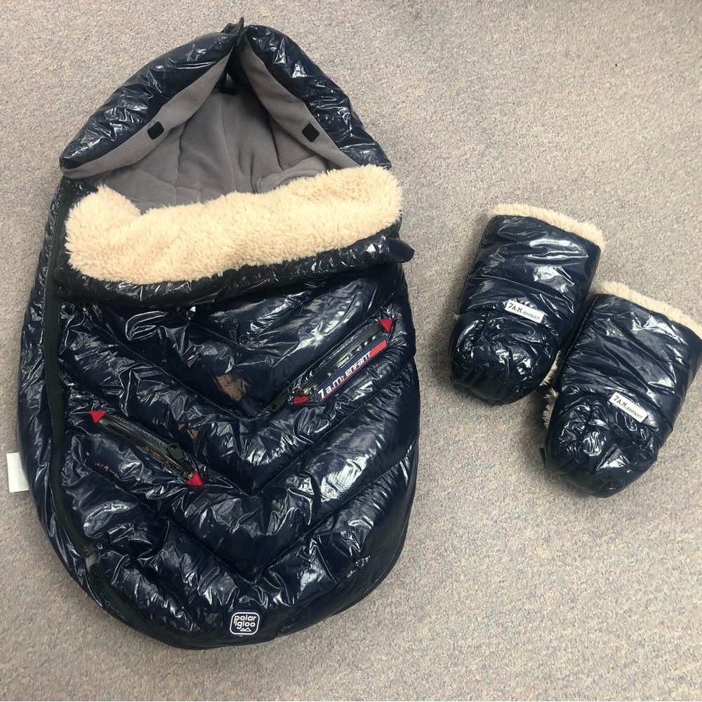 Cozy Navy Blue Kids Sleeping Bag Set